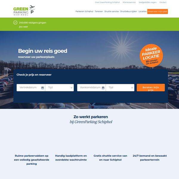 greenparkingschiphol.nl website