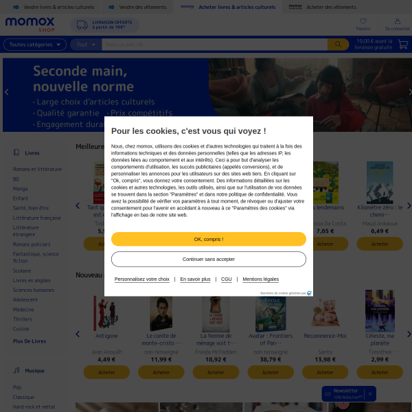 momox-shop.fr website