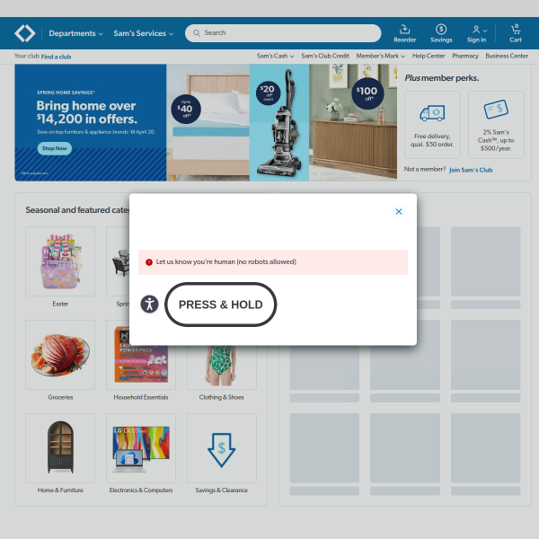 Sam's Club website
