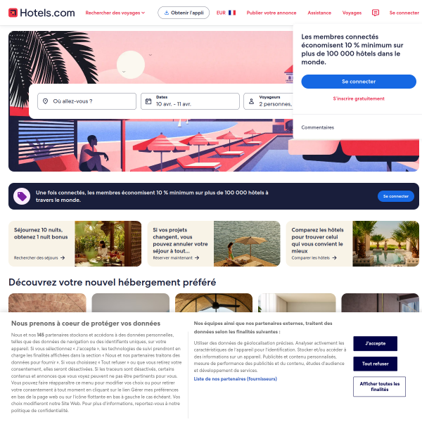 fr.hotels.com website