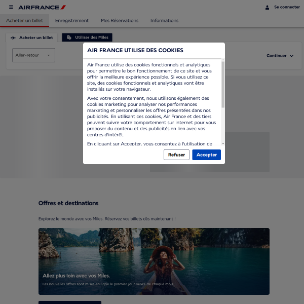 airfrance.ca website