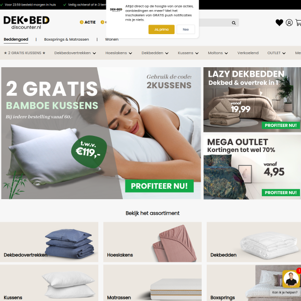 dekbed-discounter.nl website