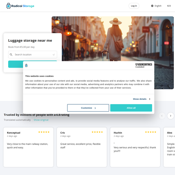 radicalstorage.com website