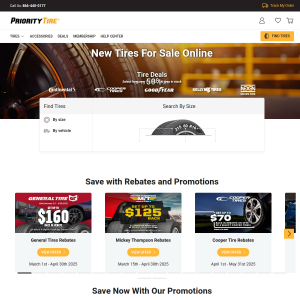 Priority Tire website