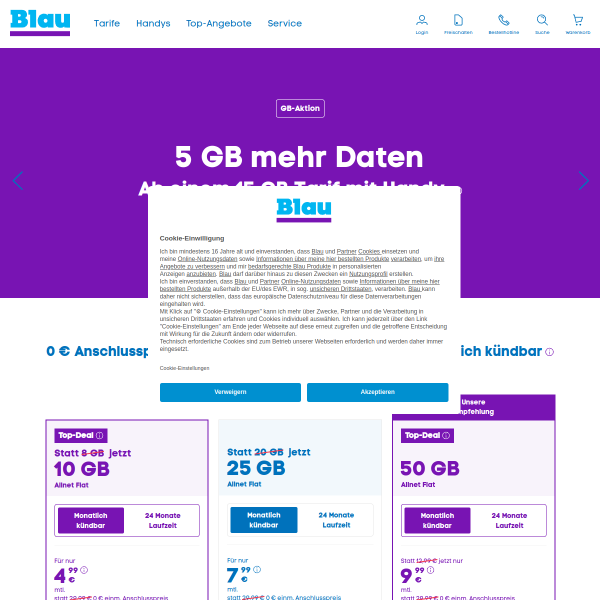 blau.de website