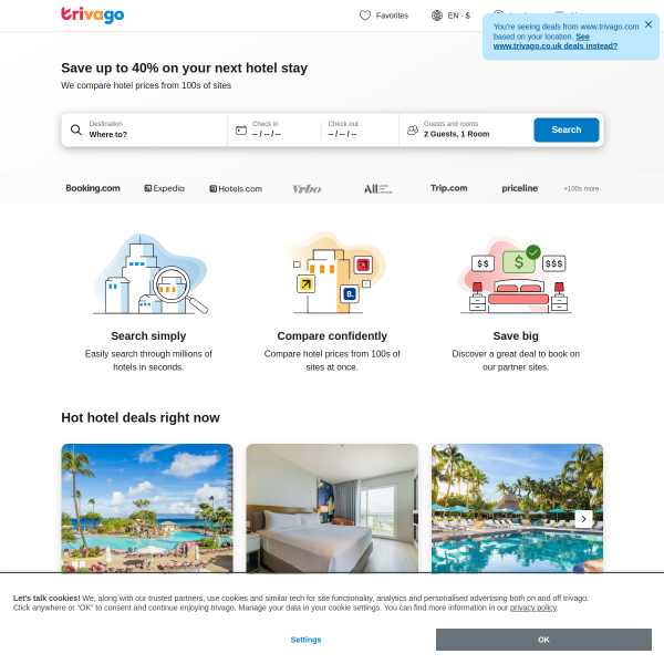 trivago.co.uk website