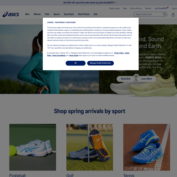 ASICS website
