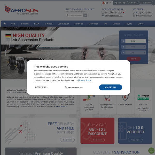 aerosus.co.uk website