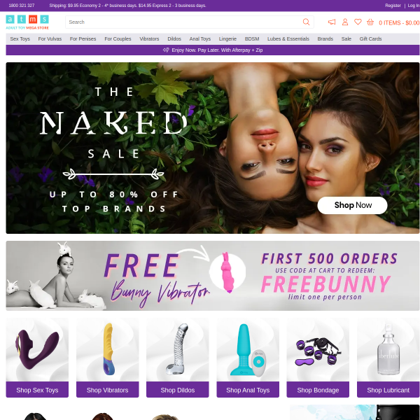 adulttoymegastore.com.au website
