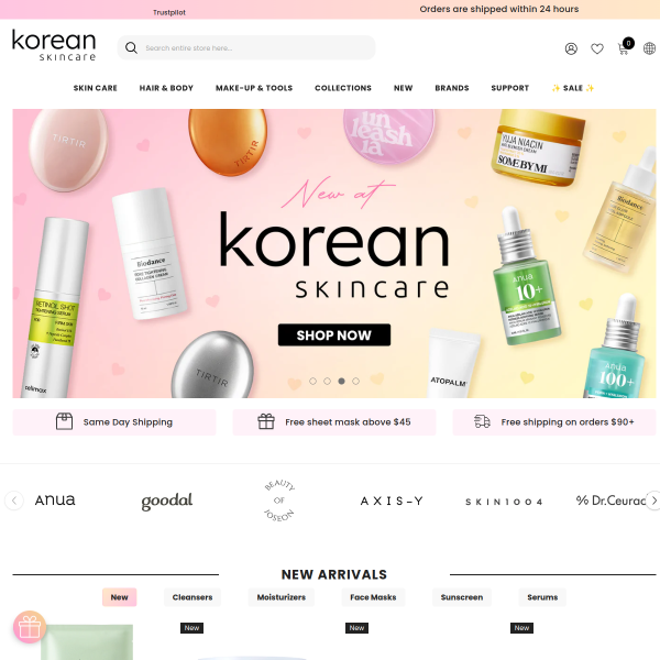 koreanskincare.nl website