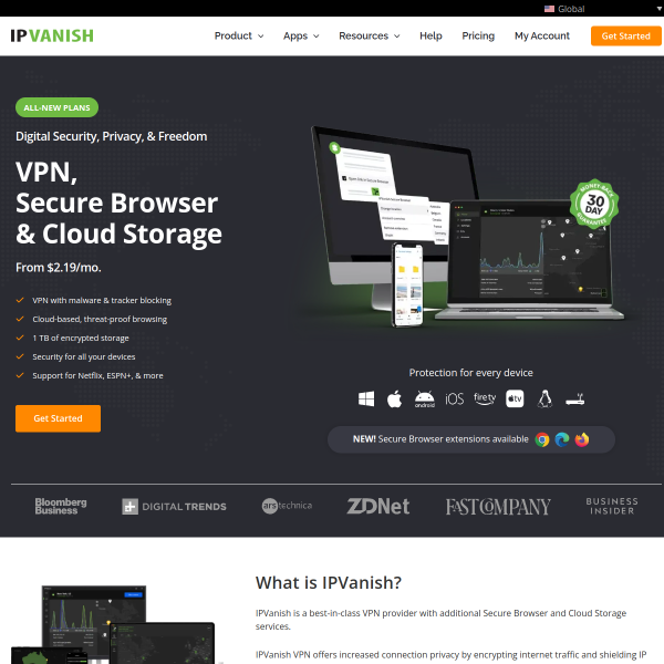 Ipvanish.com website