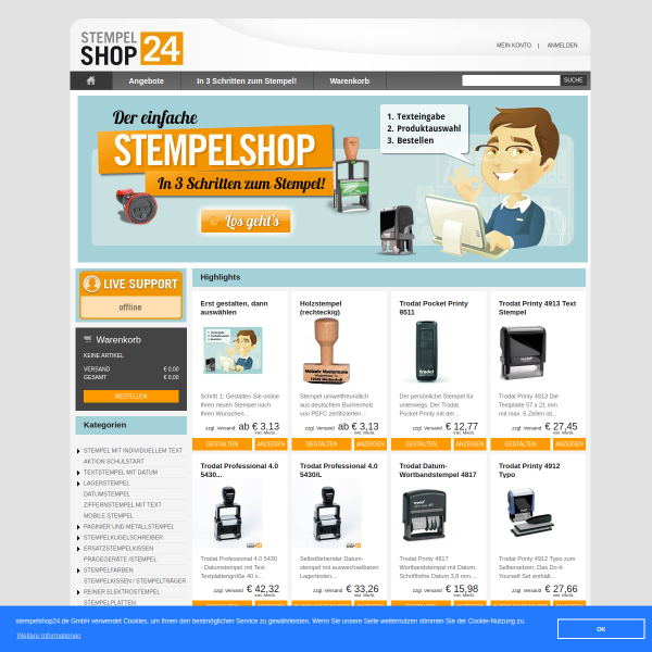 stempelshop24.de website