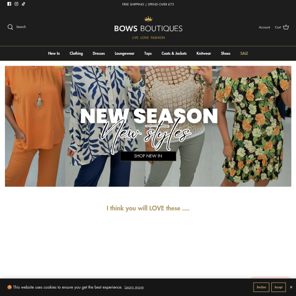 bowsboutiques.com website