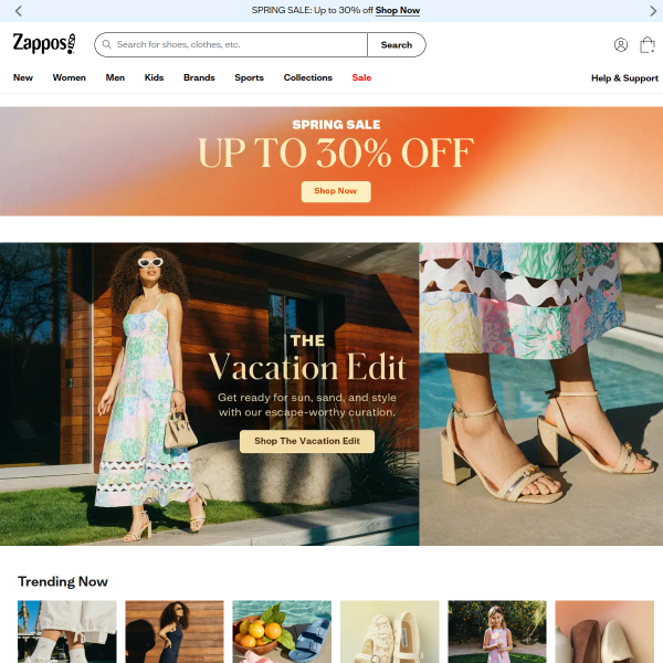 Zappos website