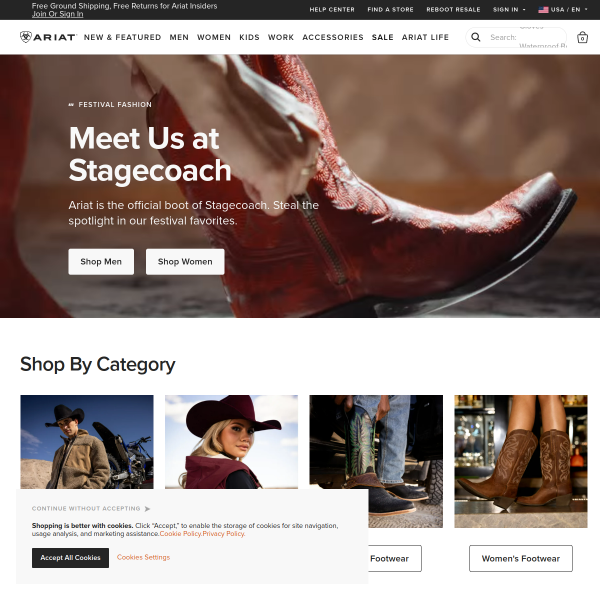 Ariat website
