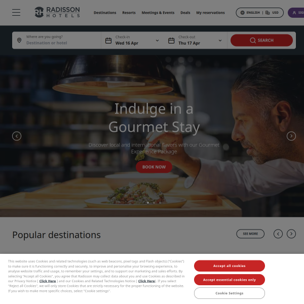 radissonhotels website