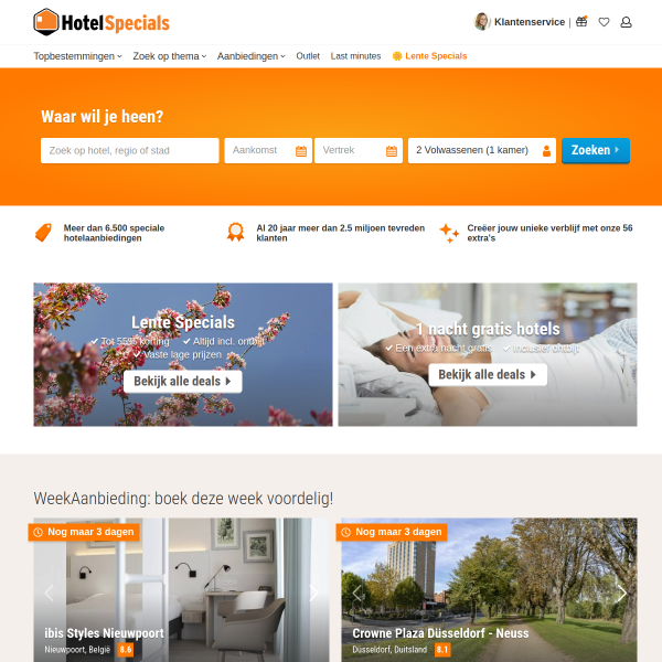hotelspecials.be website