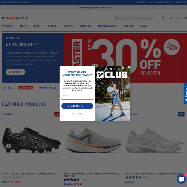 intersport.com.au website