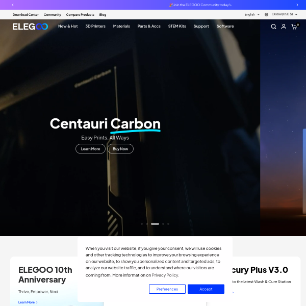 elegoo.com website