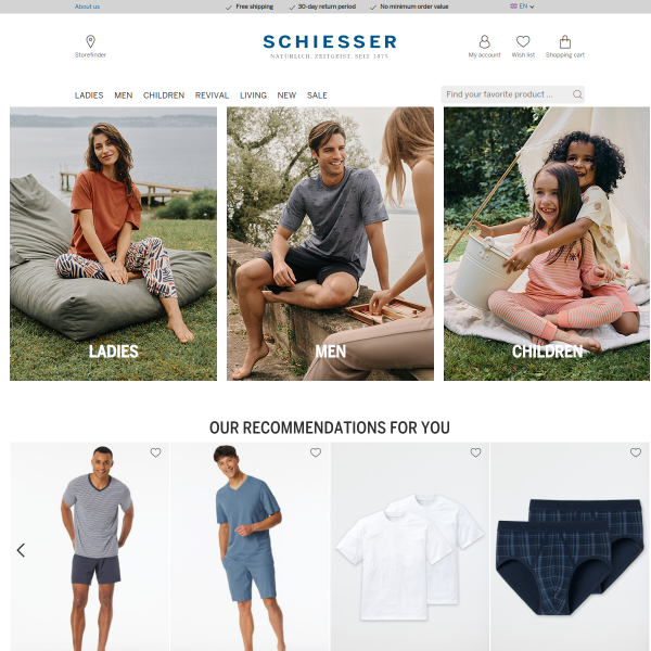 schiesser.com website