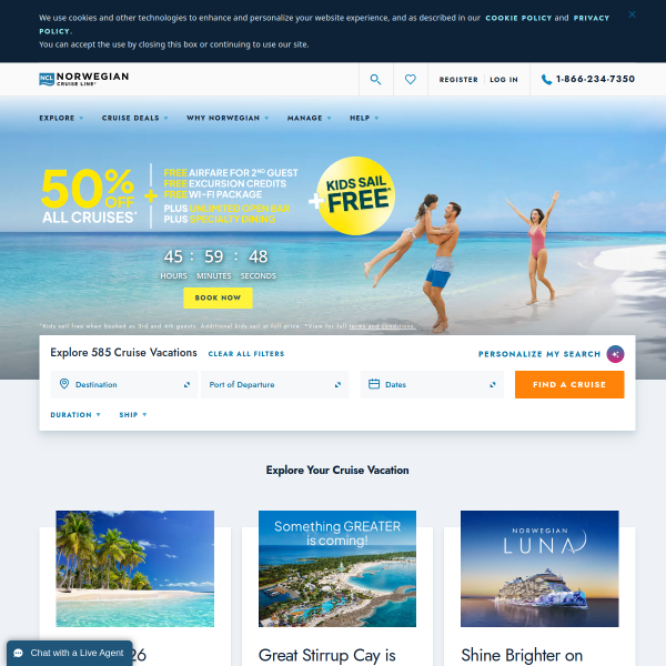 Norwegian Cruise Line website