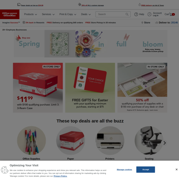 Office Depot website