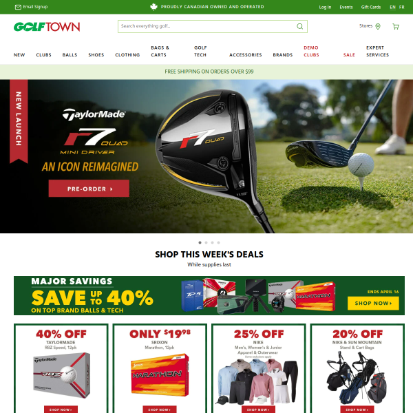 Golf Town website