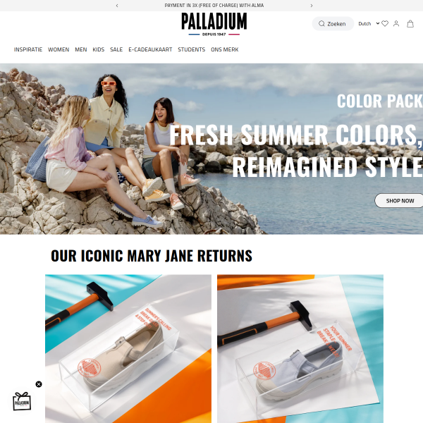 palladiumboots.nl website