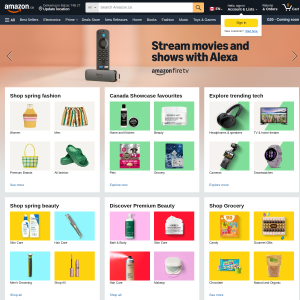 Amazon.ca website