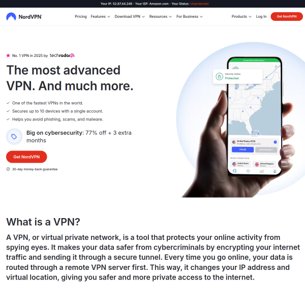 Nord VPN website