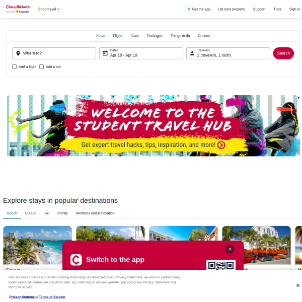 CheapTickets website