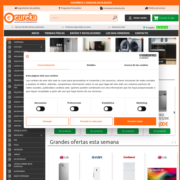 eurekaelectrodomesticos.es website