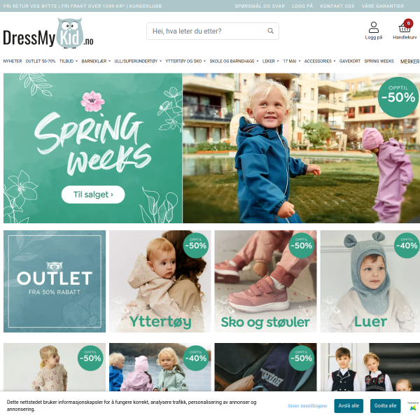 dressmykid.no website