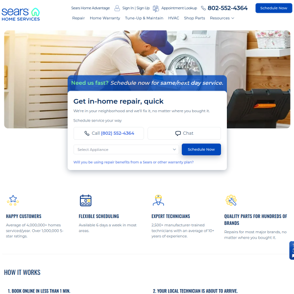 Sears Home Services website