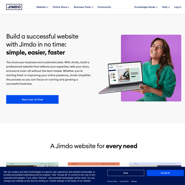 jimdo.com website