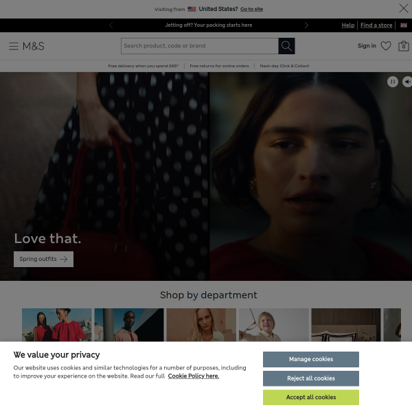 Mark & Spencer website