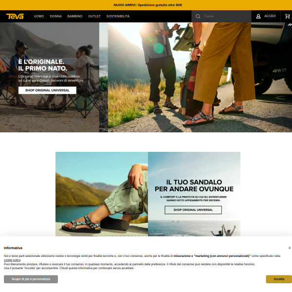 tevafootwear.it website