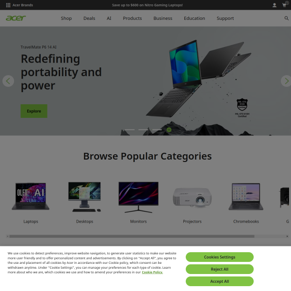 Acer website