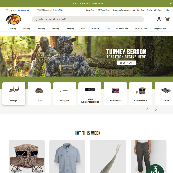 Bass Pro Shops website