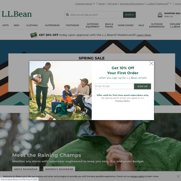 L.L.Bean website