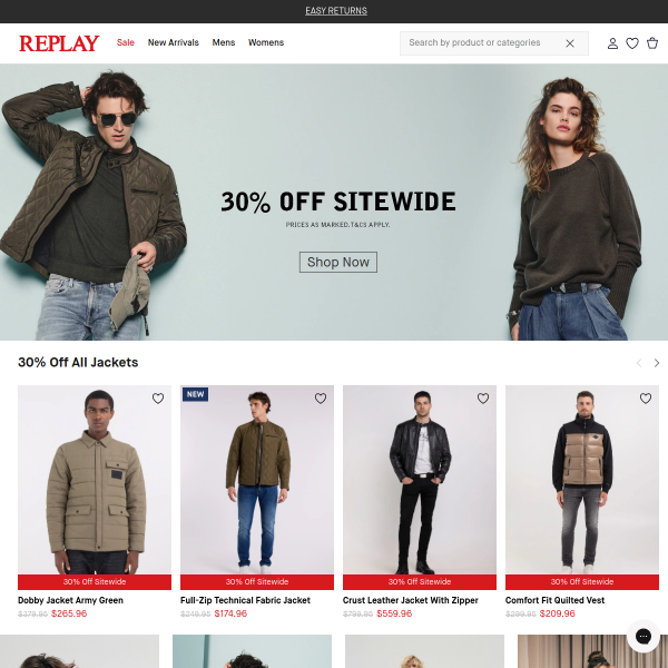 replayjeans.com.au website