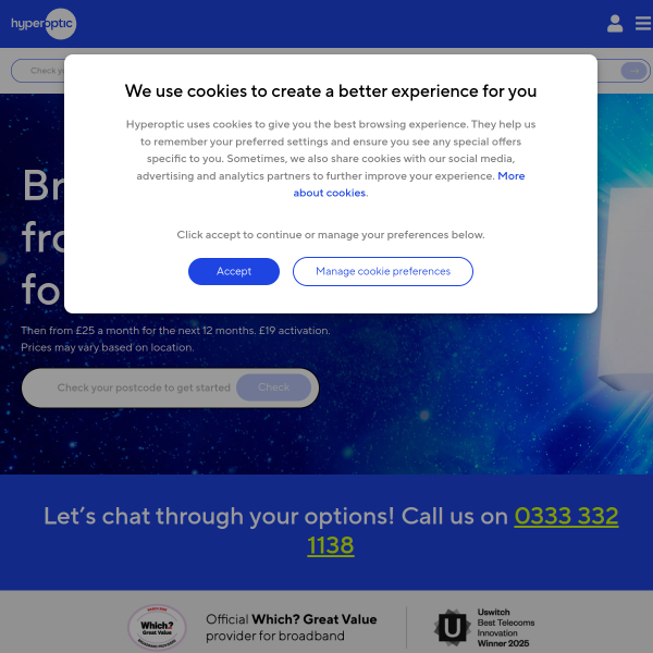 hyperoptic.com website