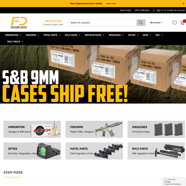 firearmsdepot.com website