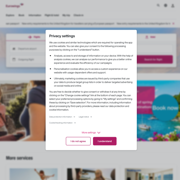 eurowings.com website
