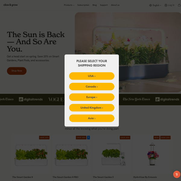 Click & Grow website