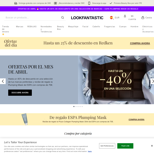 lookfantastic.es website