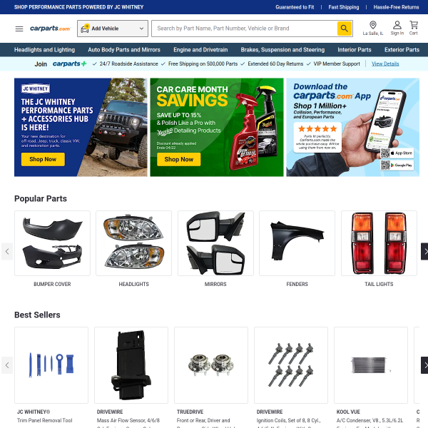 CarParts website
