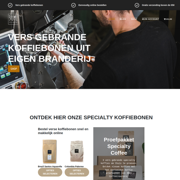 30mlcoffeeroasters.nl website