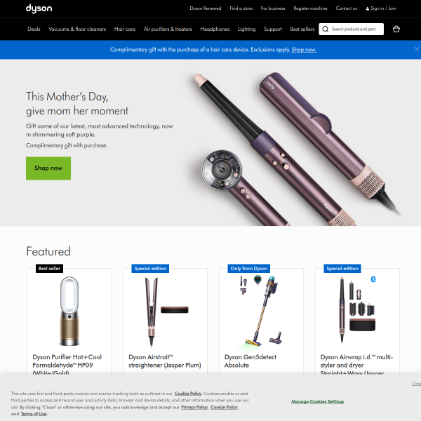 Dyson website