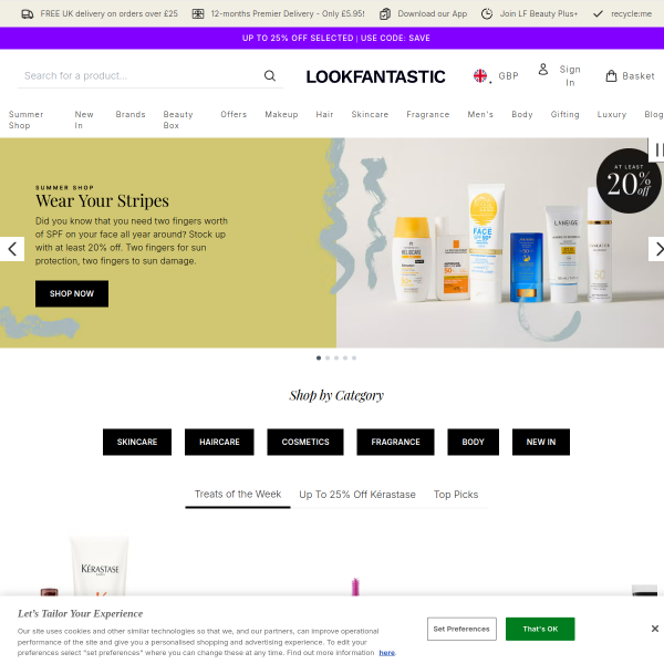 Lookfantastic website